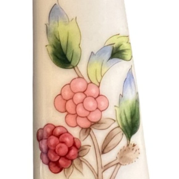 Vtg 1970s ANDREA BY SADEK Cake Plate & Server Porcelain Floral Raspberries - Picture 6 of 15